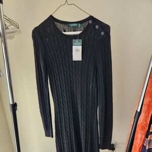 Ralph Lauren crew neck black sweater dress